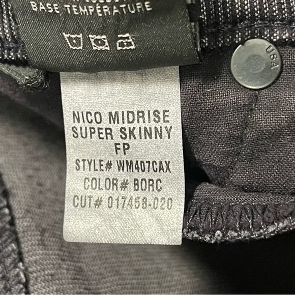 Hudson Nico Super Skinny MidRise Dark Purple Corduroy Pants Size 27 - Picture 5 of 8